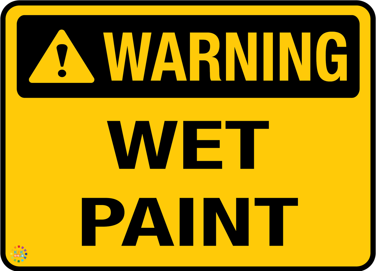 Caution Sign For Wet Paint