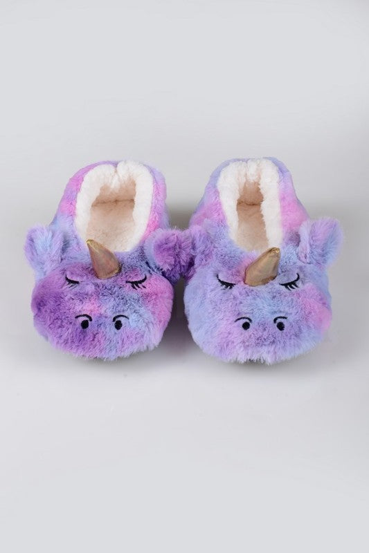 fuzzy rainbow slippers