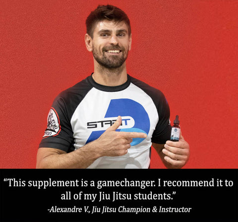 A man recommends Deer antler velvet for jiu jitsu mma, a supplement that helps enhance athletic performance, promote vitality and improve overall health