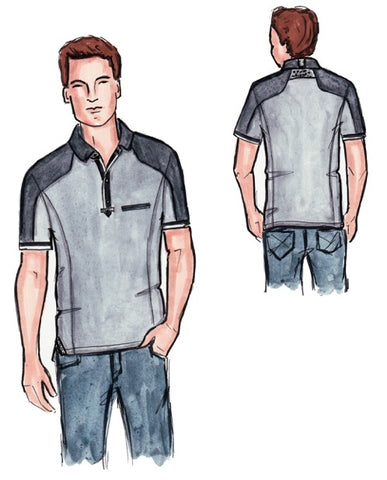 otero menswear polo t shirt for short men sketch prototype