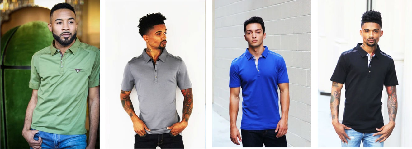 Short length polo shirts for men