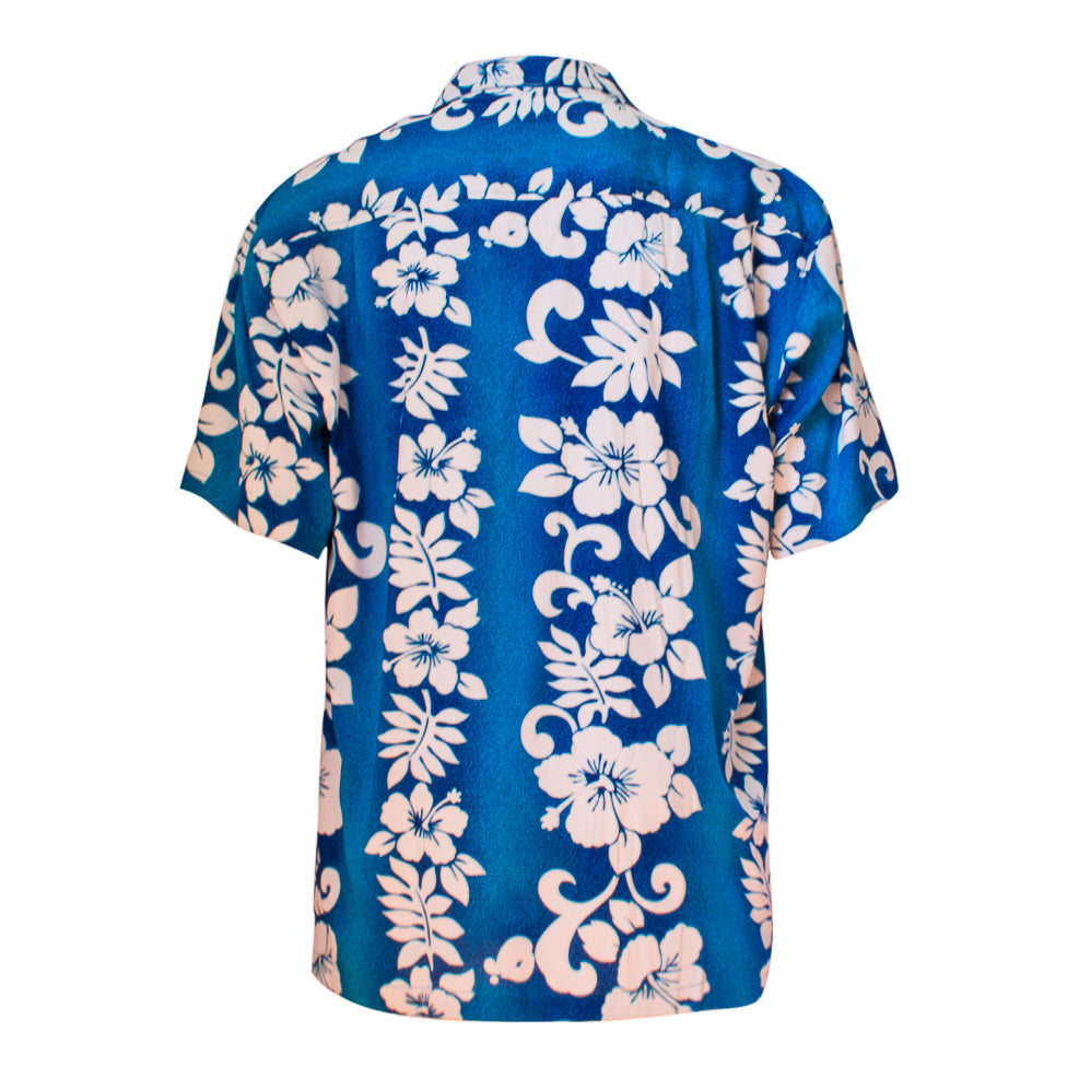 Men's hawaiian shirts | blue & white hibiscus | Oz About Oz – Oz About Oz
