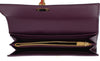 Purple Leather Clutch Continental Wallet