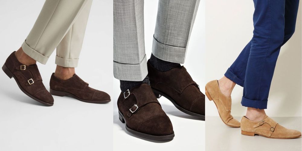 casual suede monk straps