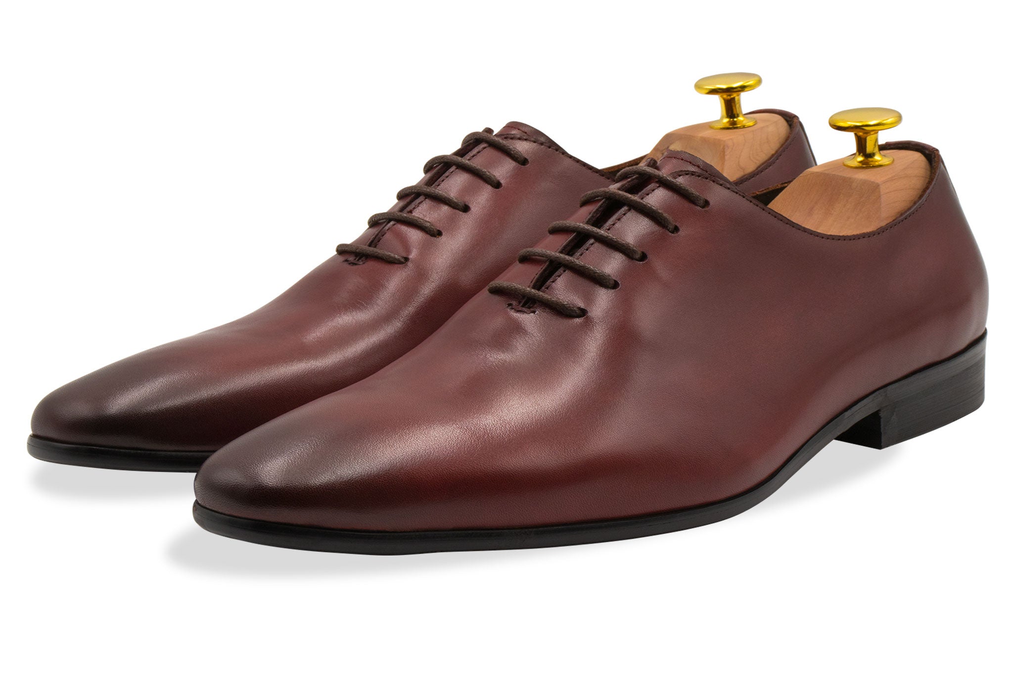 oxblood wholecut shoes