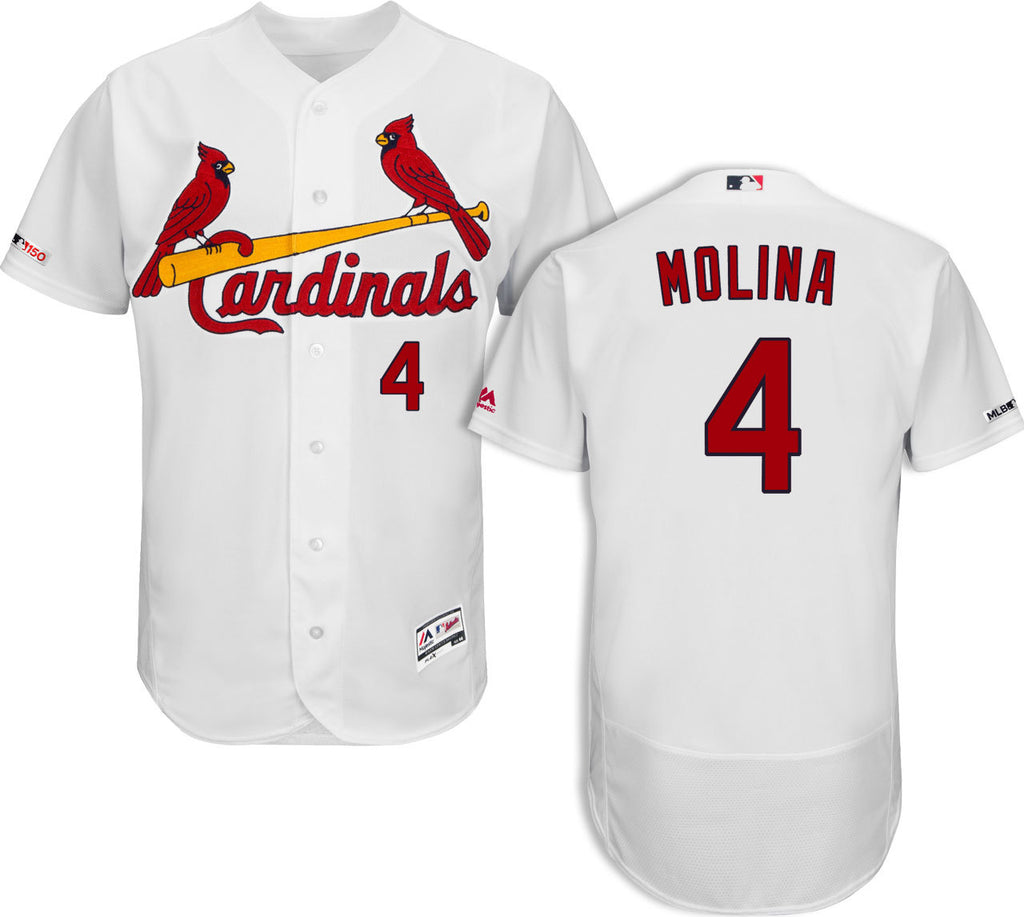 Nike Men's Replica St. Louis Cardinals Yaider Molina #4 Blue Cool Base  Jersey