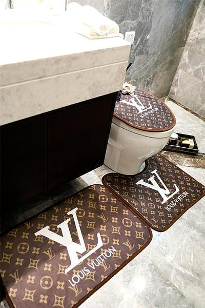 Luxury Bath Mat 3PS LV Supreme Logo Fashion Non-Slip Bathroom Mats – charityshop