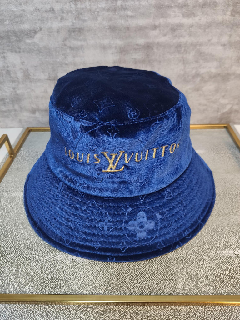 Louis Vuitton Bucket Hat Monogram Watercolor Blue in Cotton with