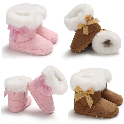 Baby Girl Boy Cute Bow Warm First Boots