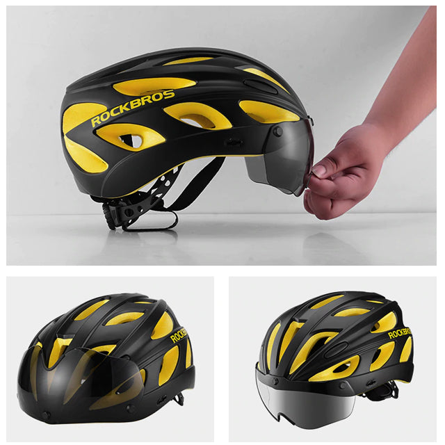 bike helmet with eye shield