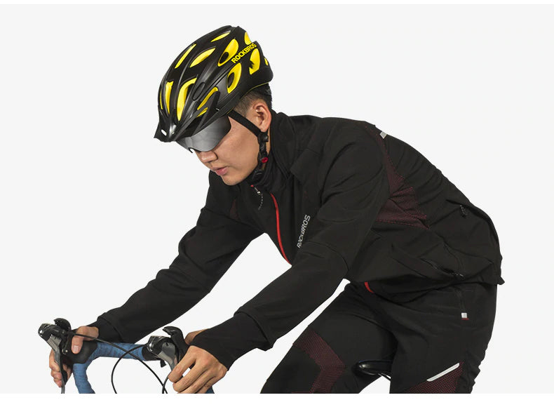 cycling helmet with eye shield