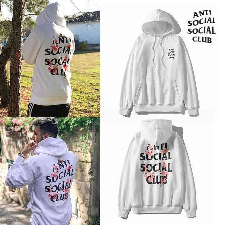 anti social club white moletom com capuz