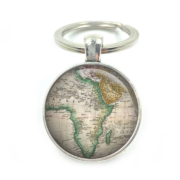 Vintage World Africa Maps, World Maps Keyring, wedding gift, anniversary gift, housewarming gift, vintage maps, gift-for-men, gift for him