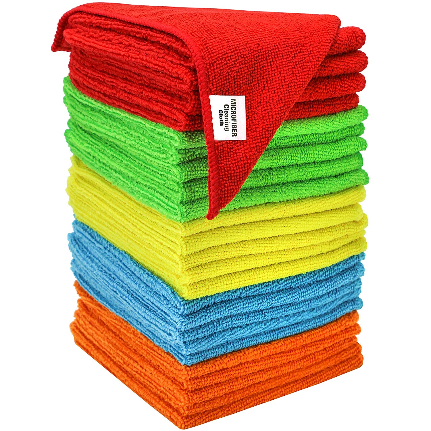 S&T INC. Microfiber Cleaning Cloth, Lint-Free Shop Towels Reusable