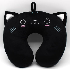 Cute Black Cat Travel Pillow