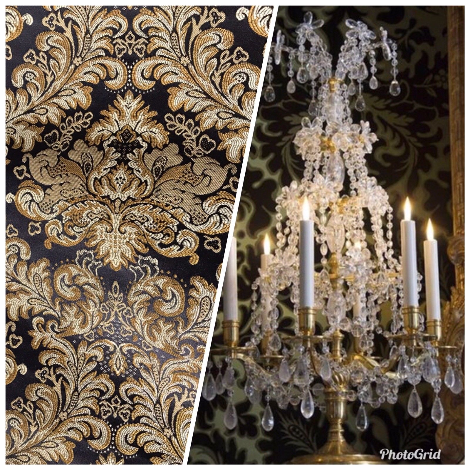 black and gold curtain fabric