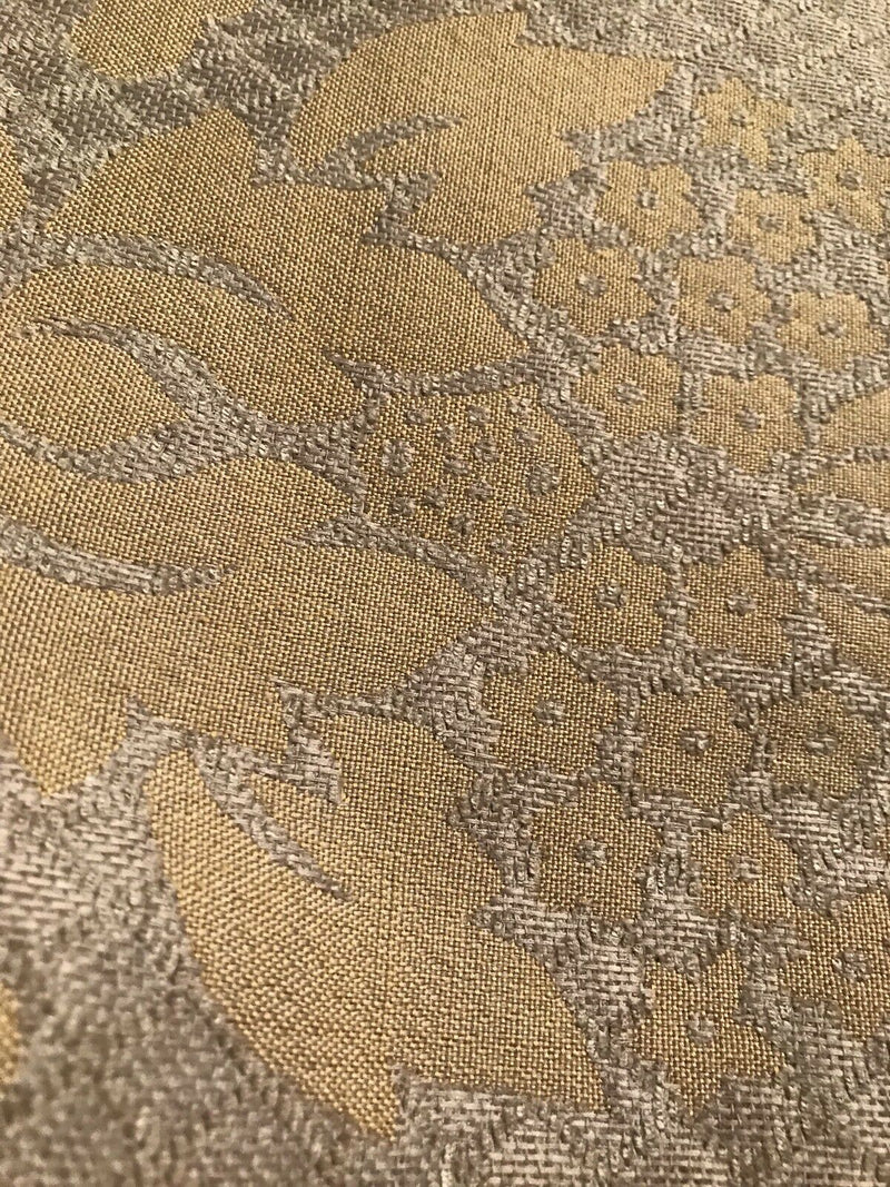 NEW Quilted Burnout Chenille Velvet Fabric- Taupe And Gold- Upholstery ...