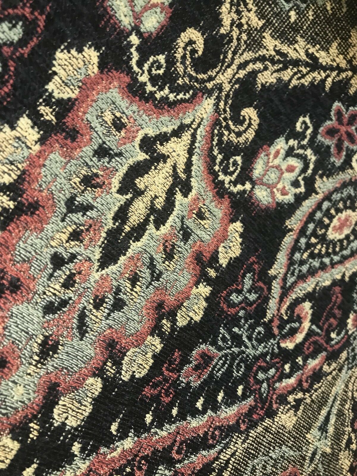 SWATCH Designer Velvet Chenille Burnout Fabric - Black With Muted Multi ...