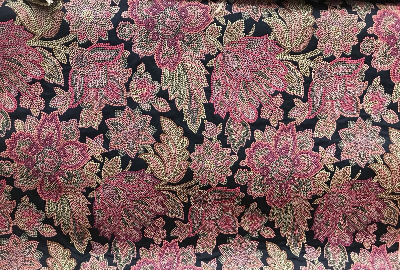 Swatch Designer Brocade Jacquard Fabric Black Floral Damask Uphols