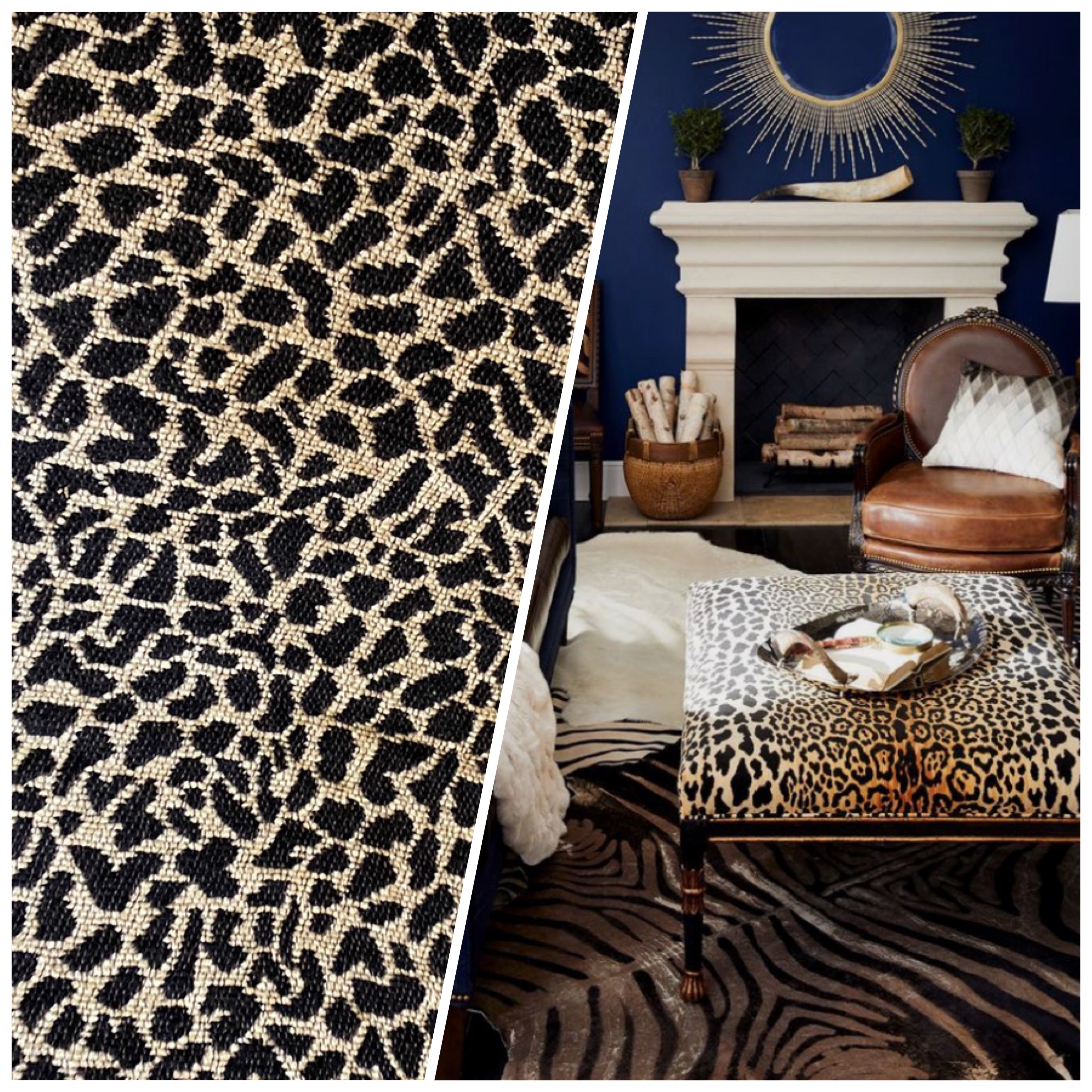 NEW Count Joshua Leopard Upholstery & Drapery Chenille Velvet Fabric in ...