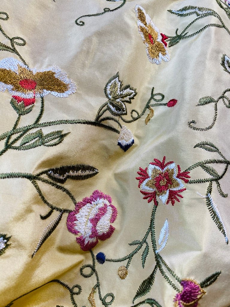 NEW Lady Melody 100% Silk Taffeta Dupioni Decorating Fabric Embroidery ...
