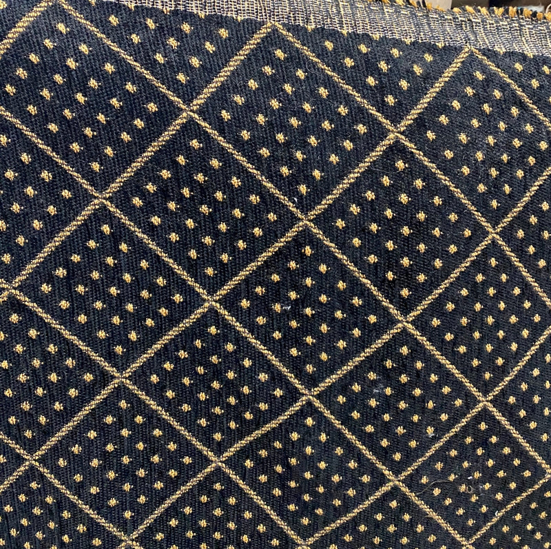 NEW! Lord Lucas Designer Velvet Chenille Upholstery Fabric - Black Gold ...