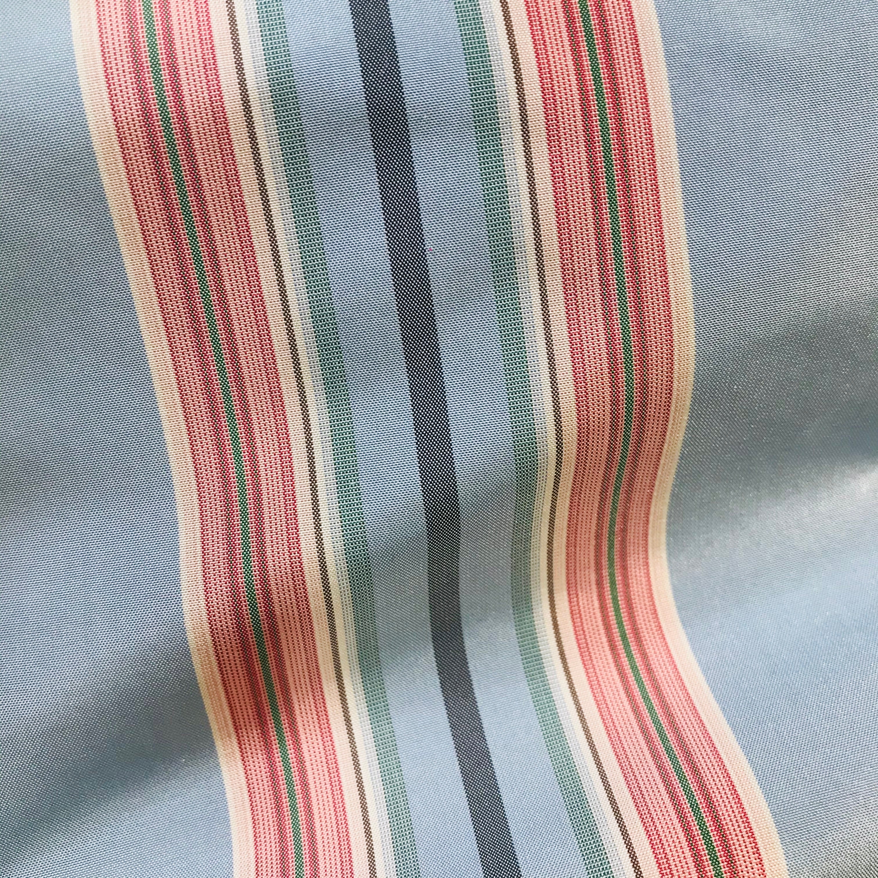 NEW Designer 100% Silk Taffeta Stripes Fabric - Blue 55” Wide | www ...