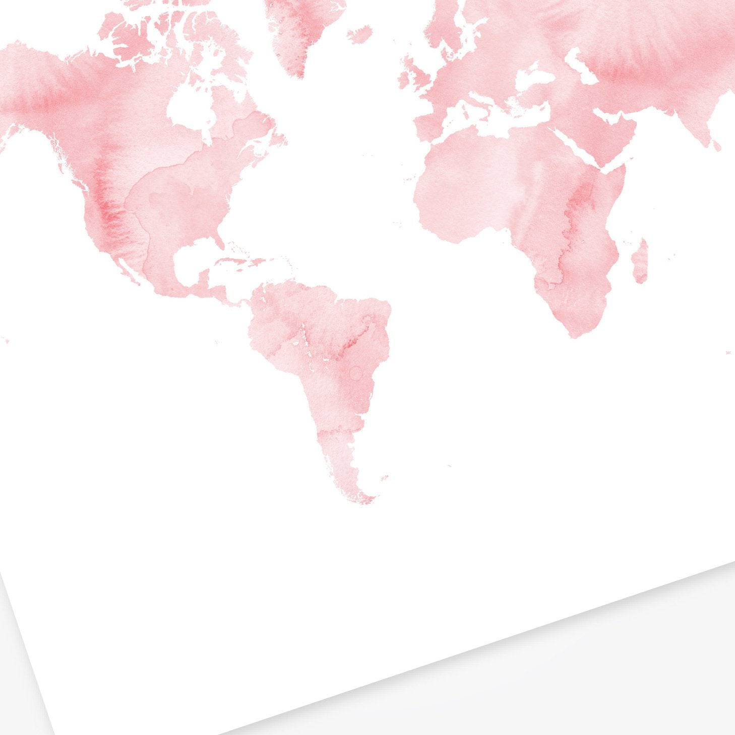 pink watercolor map of the world Blush Pink Watercolor World Map Large Wall Art Print Instant Download pink watercolor map of the world