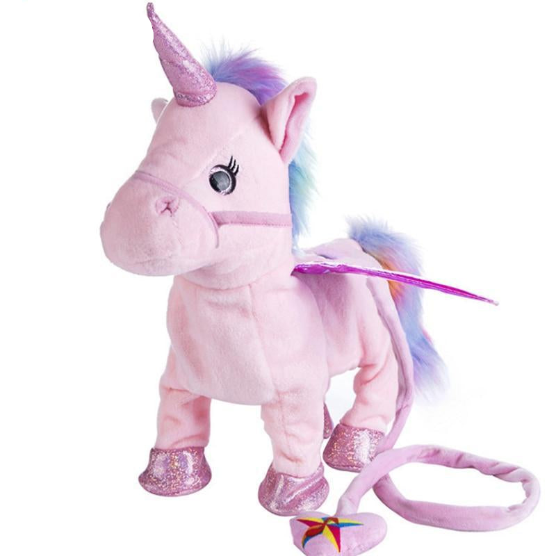 walking plush unicorn