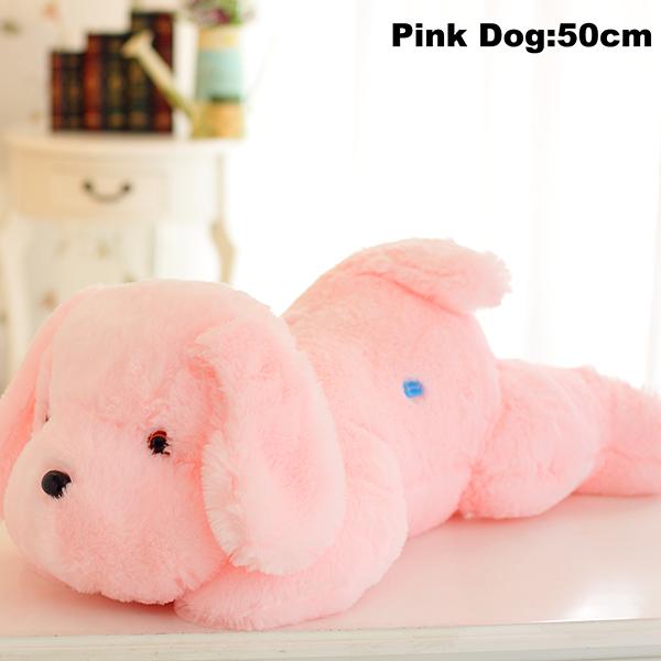 stuffed pink dog