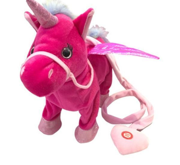 walking unicorn plush toy