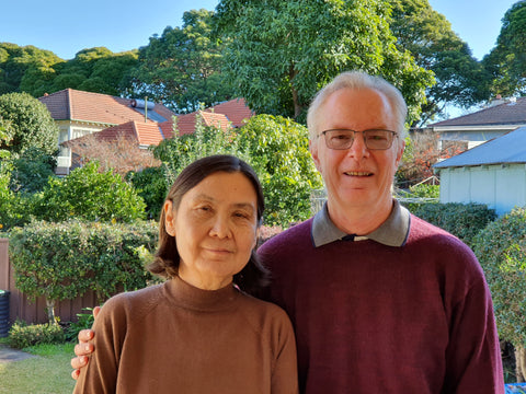 Portrait photo of editors of South Flows the Pearl, Richard Holsburgh and Siaoman Yen.