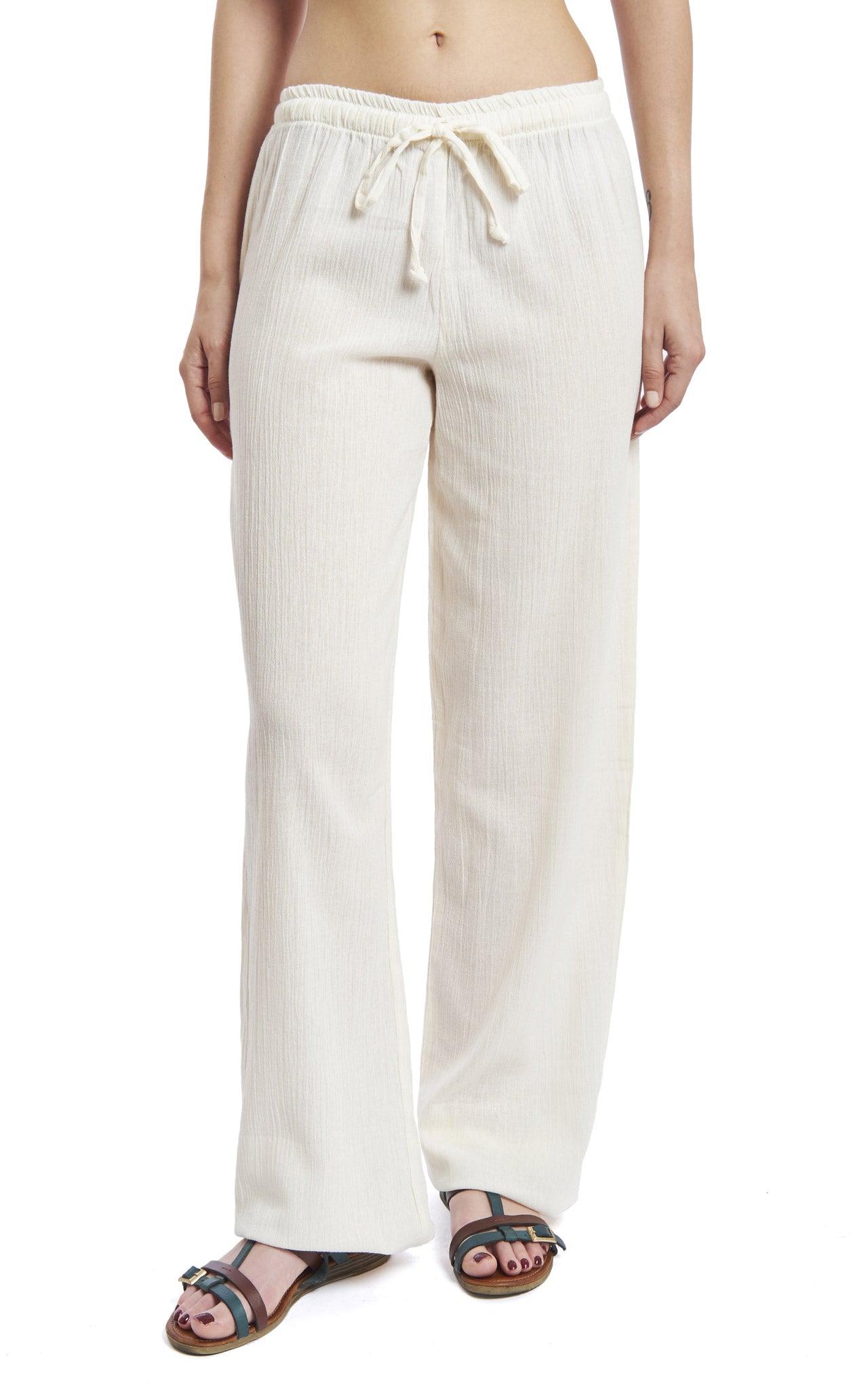 Women's Gauze Cotton Beach and PJ Pants (Cream) – J & Ce