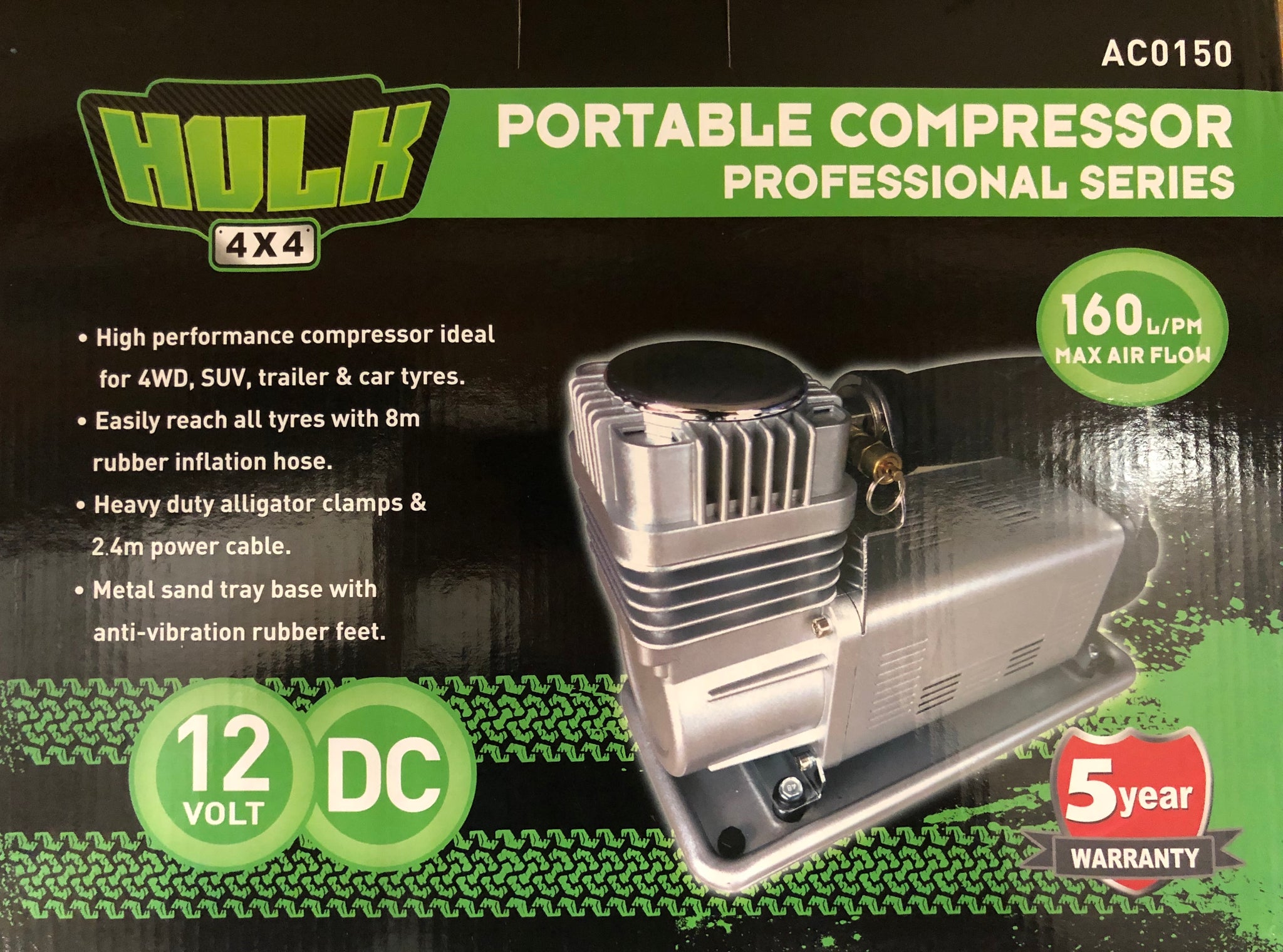 Hulk Professional Series Portable Air Compressor 160L/M