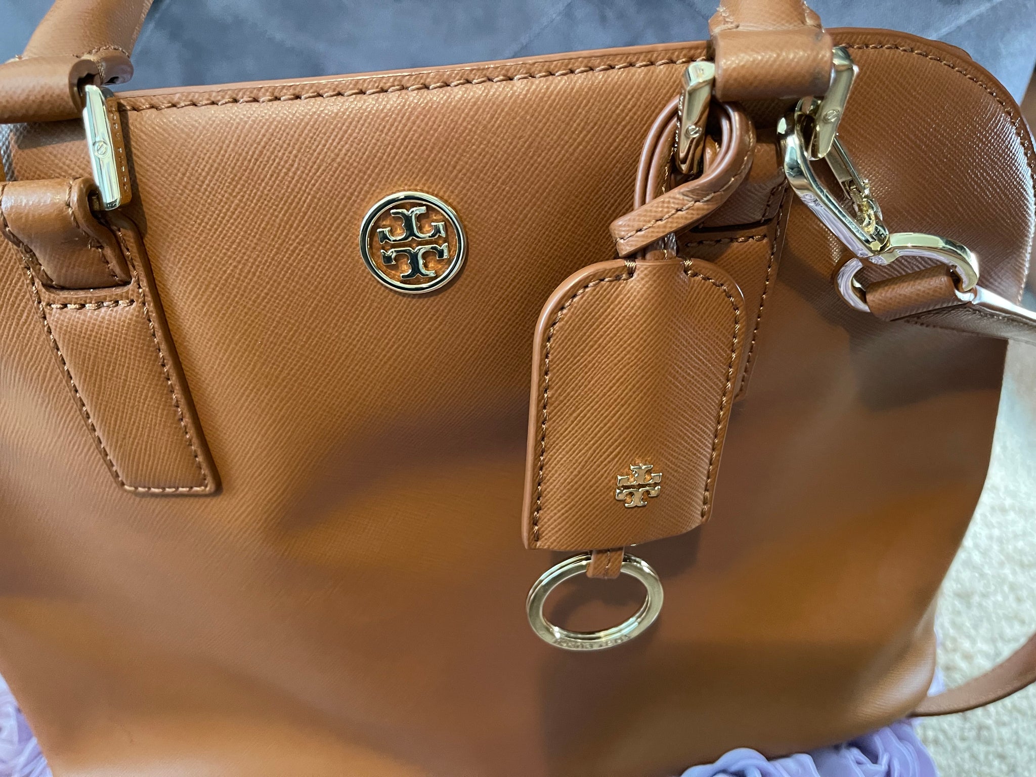 tory burch camel purse