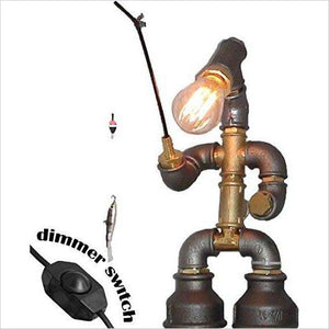 steampunk fisherman lamp