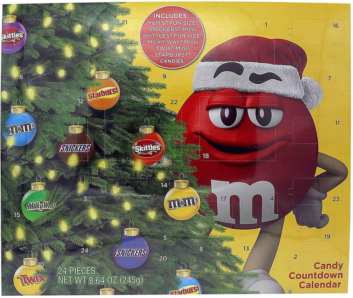Mars Christmas Advent Calendar M&Ms, Twix, Snickers, Starburst,