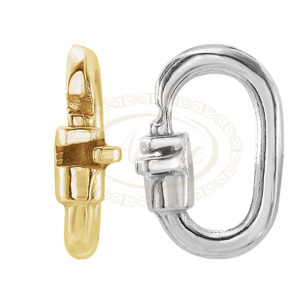 Sterling Silver Hinged Round Push Clasp Charm Circle Bail Connectors –  iAmore Mio