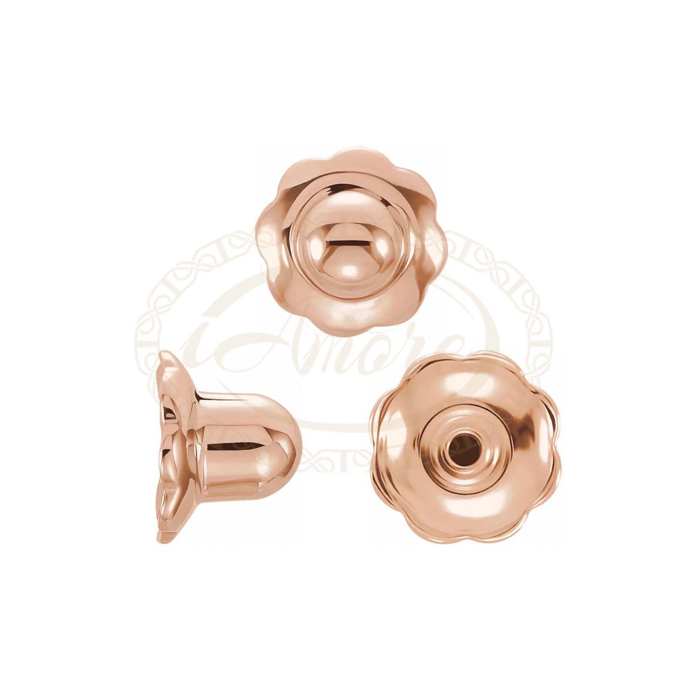 14K 18K Gold Platinum or Silver 4.5mm Threaded Screw Earring Backs Nut  .032Pair