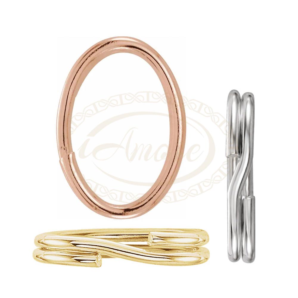 14K Gold 5.6mm Round Split Rings Connector Charm Connectors – iAmore Mio