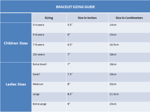 Bracelet sizing guide