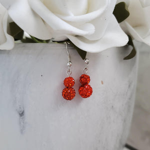 Handmade pave crystal drop earrings - Custom Color - Hyacinth or Custom Color - Drop Earrings - Dangle Earrings - Earrings
