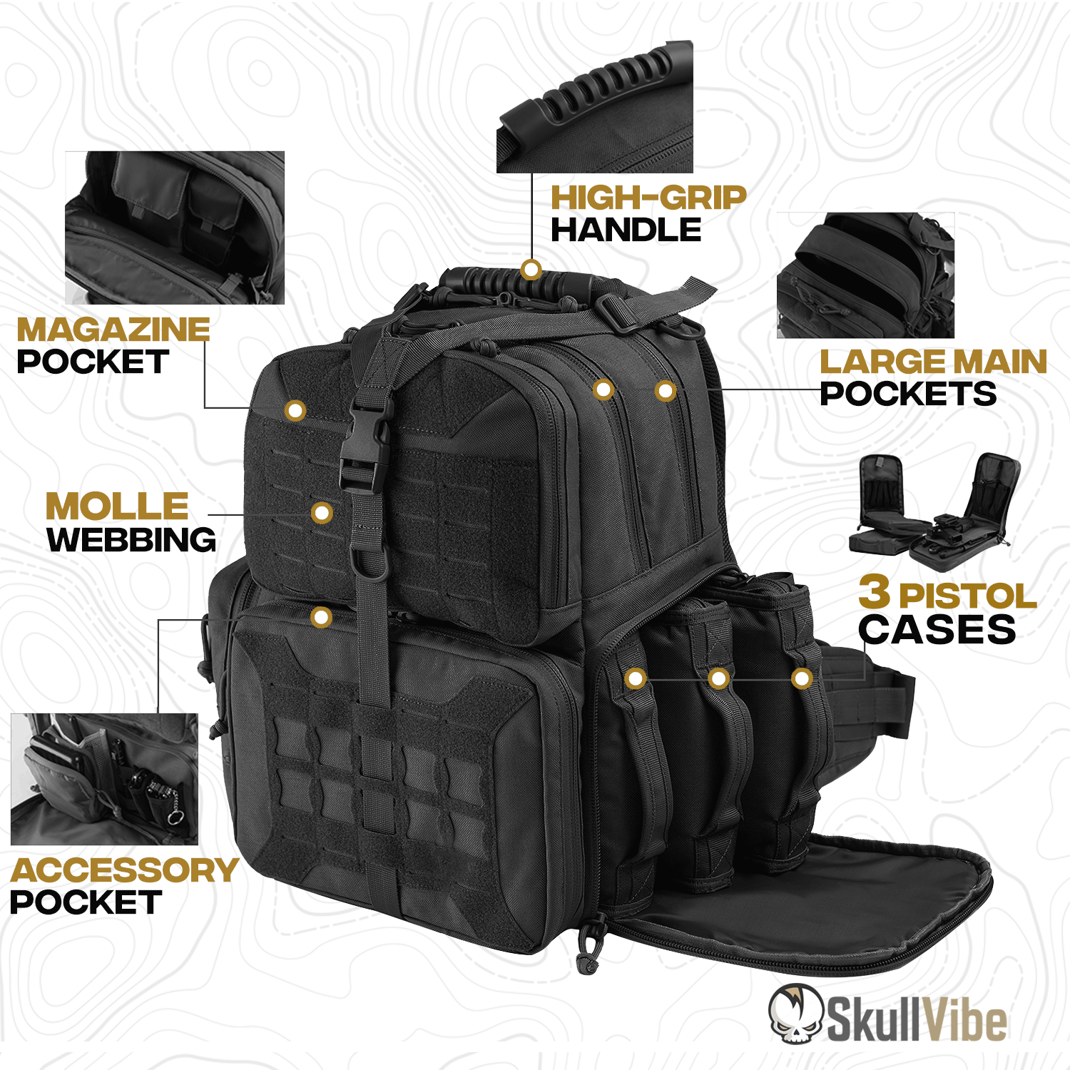 svPro™ Tactical Range Backpack 40L – SkullVibe