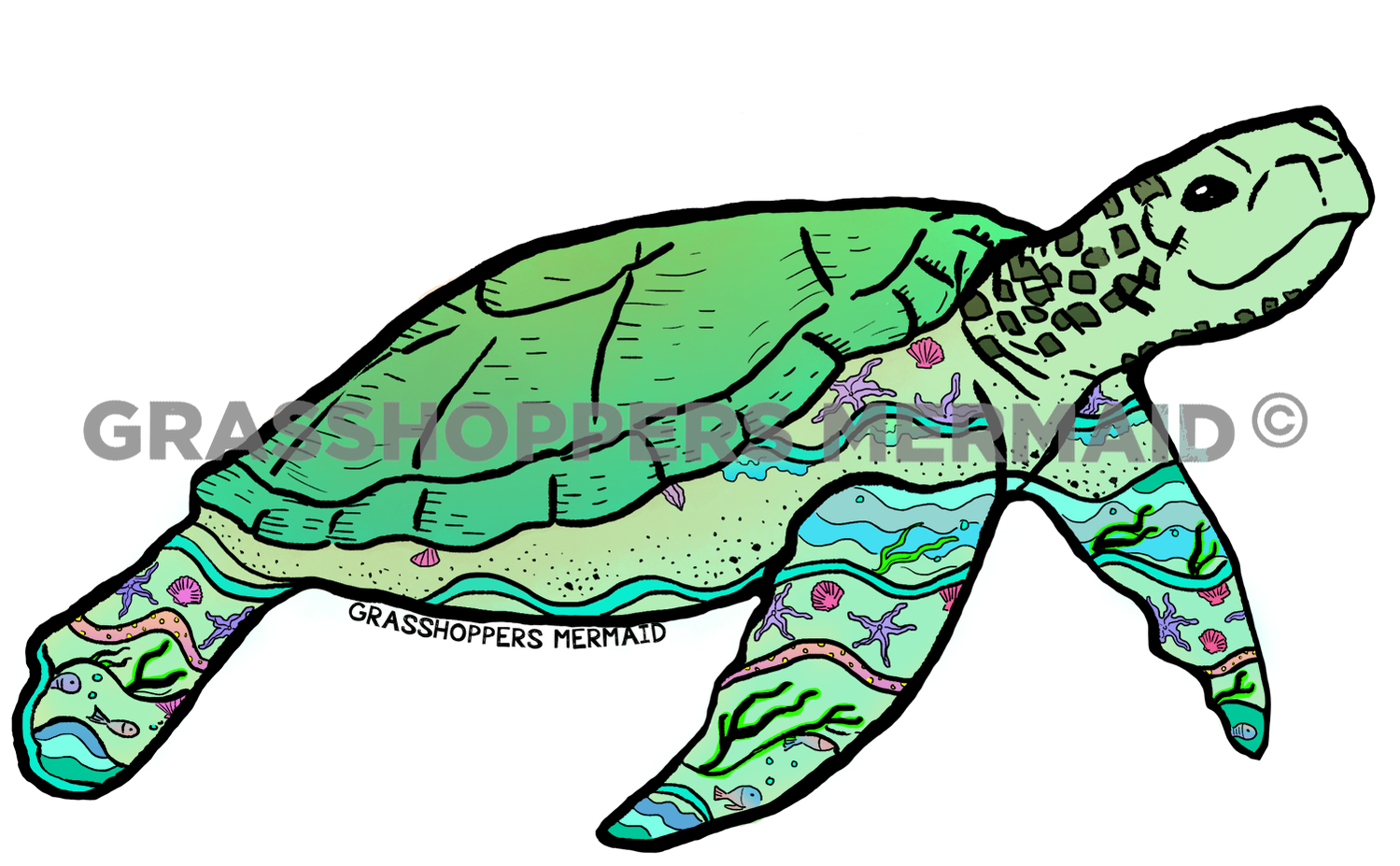 Ocean Mosaic Turtle