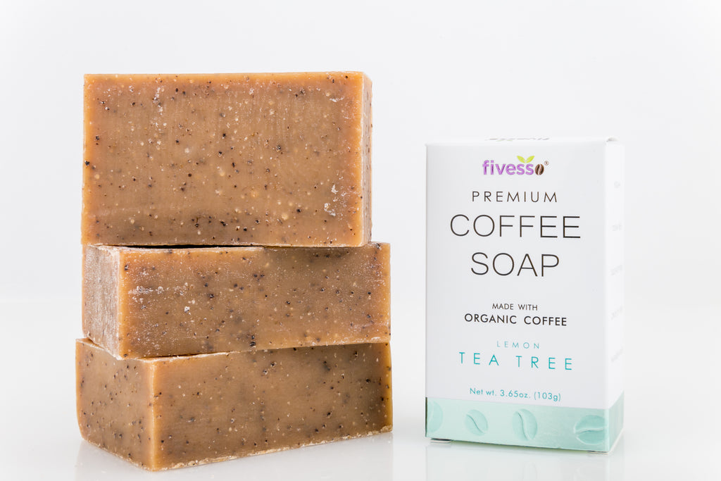 Organic Coffee Soap Bars (Pack of 3) - Lemon Tea Tree - Fivesso Na – FIVESSO