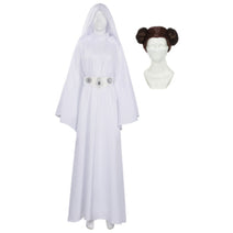 Princess Leia Women White Dress and Wig Cosplay Costume Outfits Halloween Carnival Suit Nav Image 1