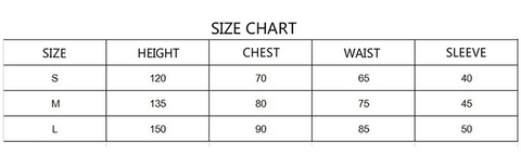 Size Chart – TrendsinCosplay