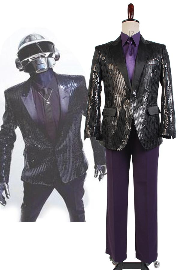 Daft Punk Sparking Black Sequin Performance Outfits Robot ...