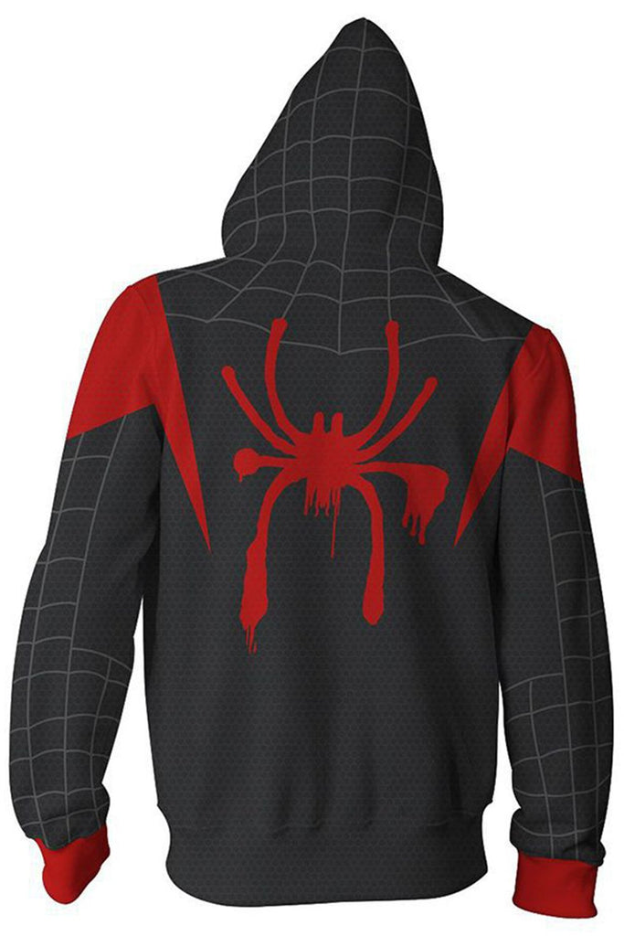 Unisex Adult Hoodie Miles Morales Spider-Man 3D Printed Zip Up Hooded ...