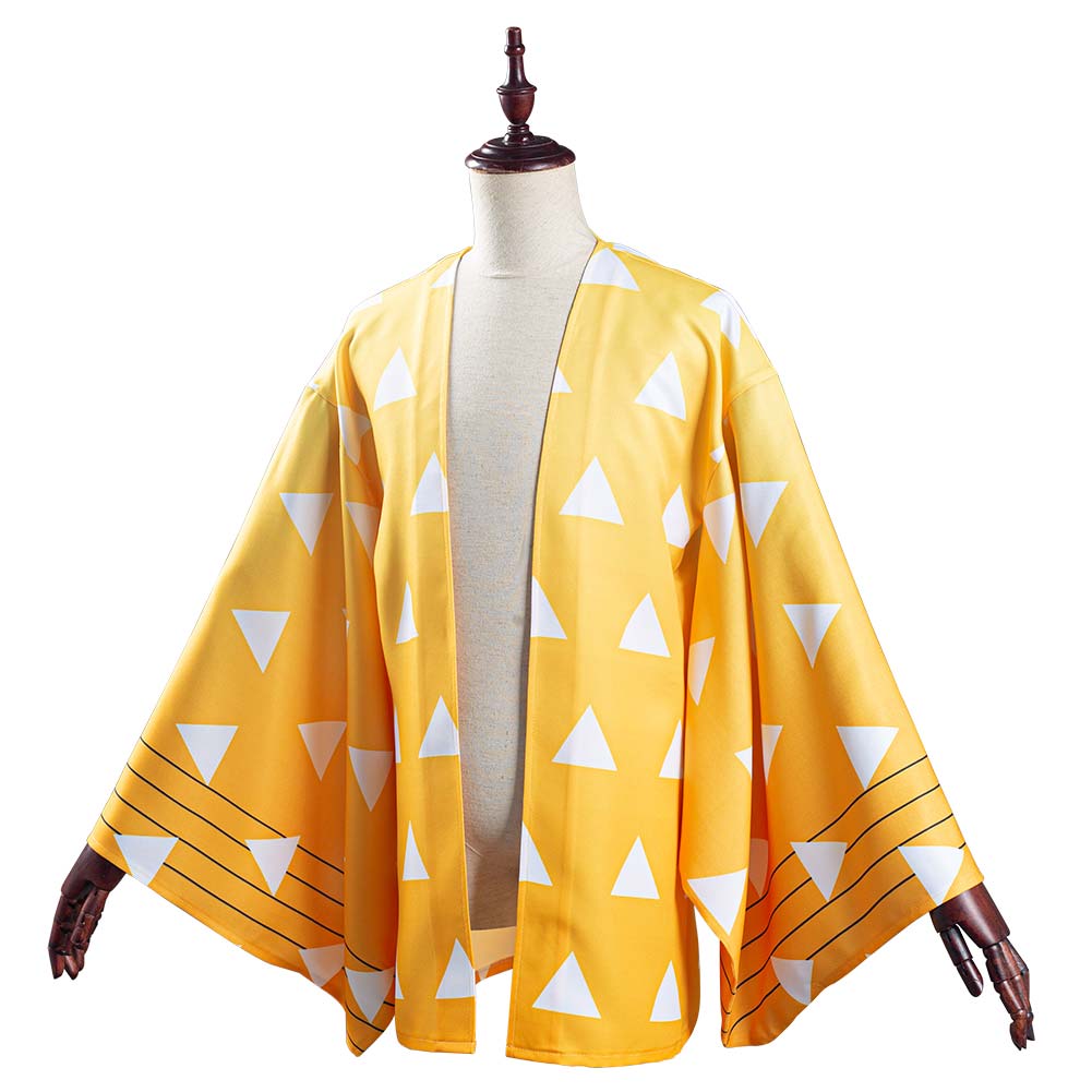 Demon Slayer: Kimetsu no Yaiba Agatsuma Zenitsu Cosplay Costume Kimono# ...